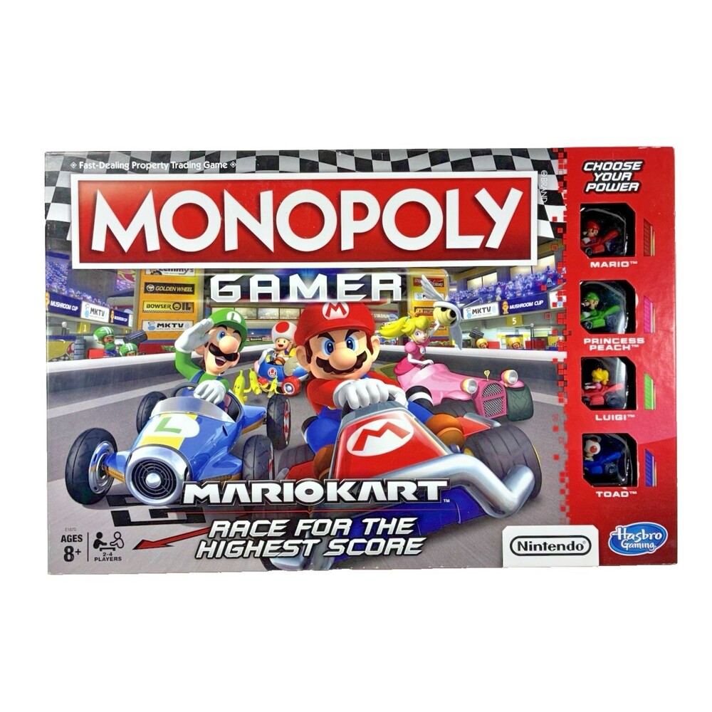 Monopoly Gamer Mario Kart Nintendo 2018 Hasbro Board Game Complete